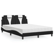 Letto Viana con Materasso Nero e Bianco 140x190 cm in Similpelle