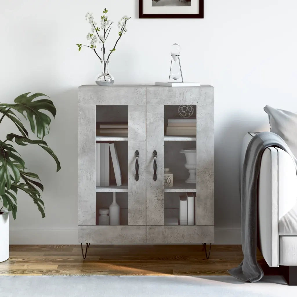 Credenza-Buffet-Armadio da cucina Grigio Cemento 69,5x34x90 cm in Legno Multistrato 680513