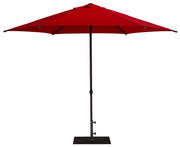 Ombrellone da Giardino Ø3 m Palo Ø38 mm in Alluminio Effetto Legno Tessuto Poliestere Trend Wood Rosso