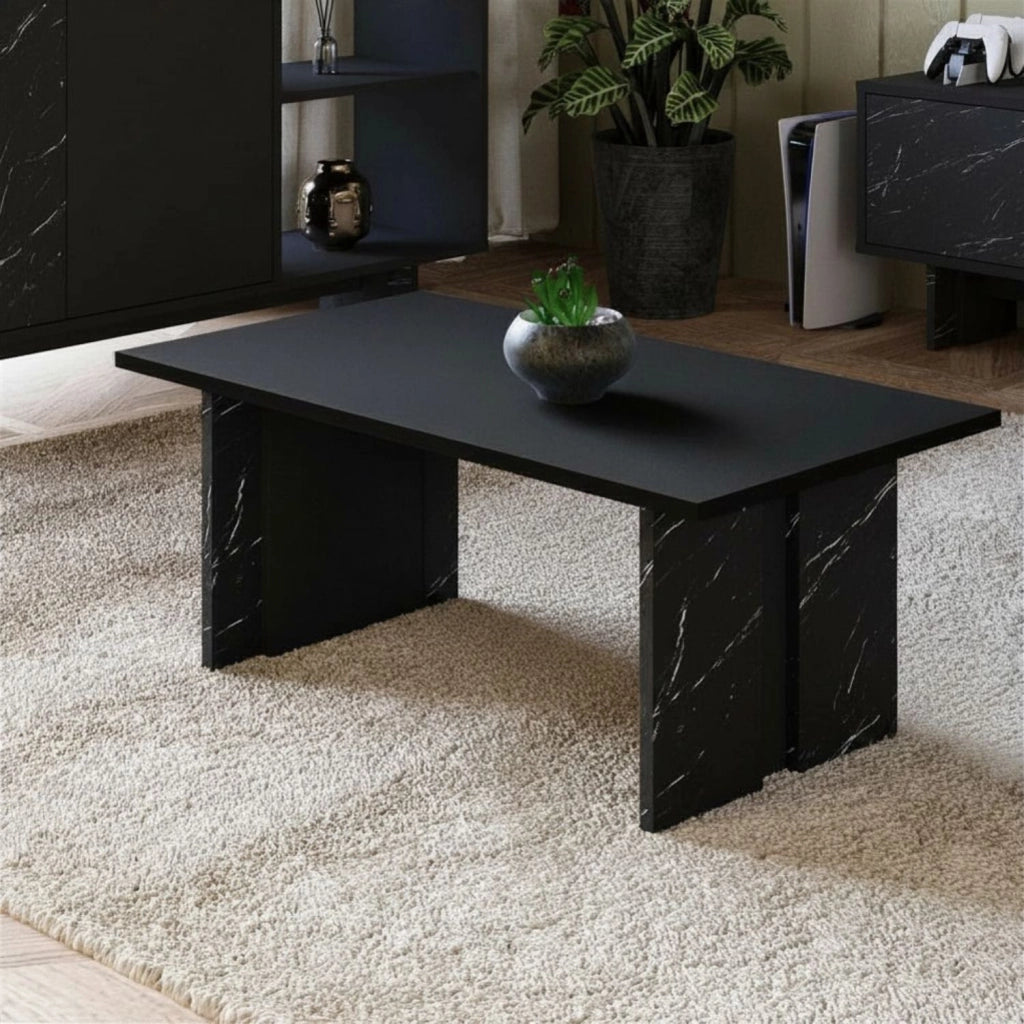 Tavolino in legno "Ravello" - 90 x 50 x 40 cm - Nero