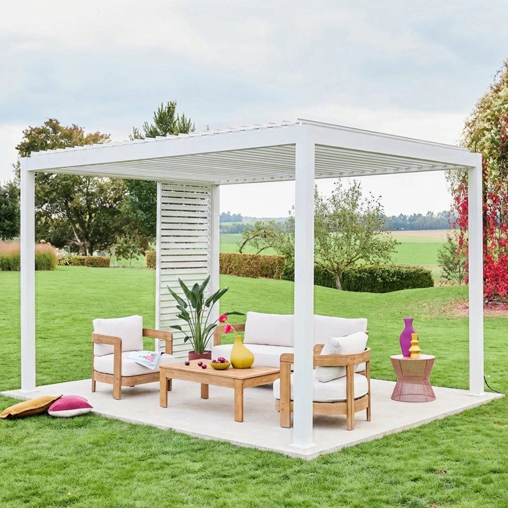 Persiana 1m in alluminio per pergola biocllimatica, bianco