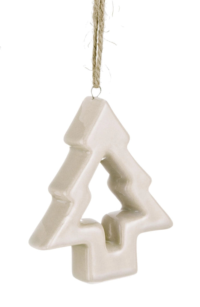 Pendaglio pino beige in ceramica