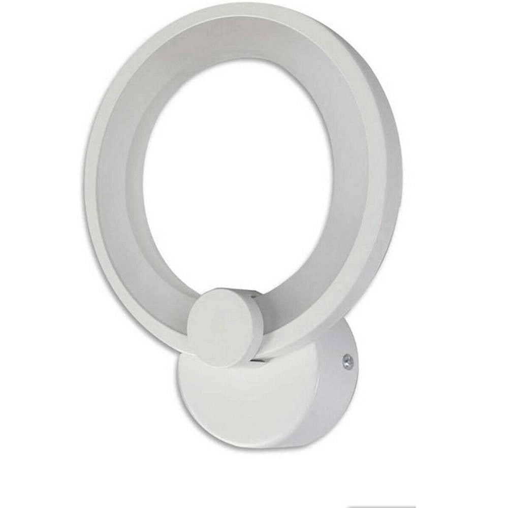 Trade Shop - Applique Cerchio 10 Watt Parete Abat Jour Luce Fredda Calda Naturale 6551 E27 -