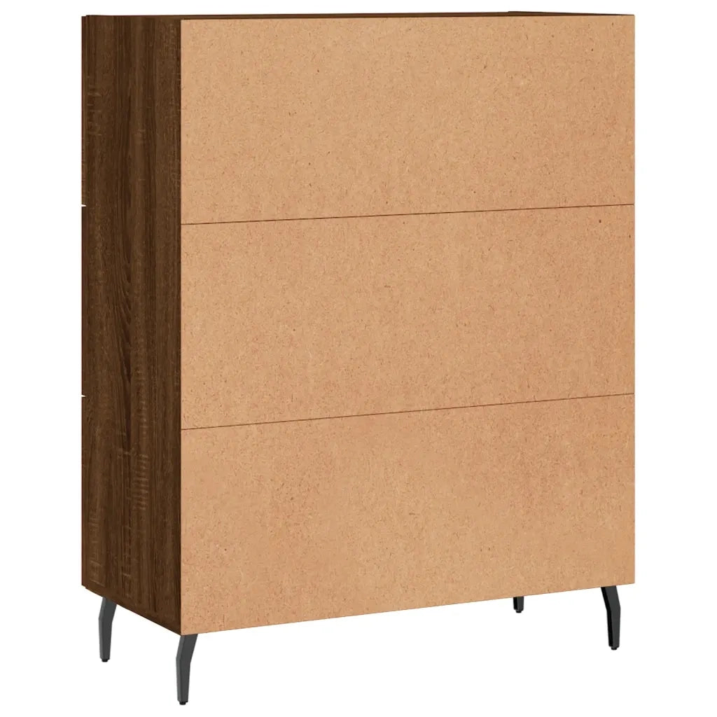 Credenza Rovere Marrone 69,5x34x90 cm in Legno Multistrato 828067