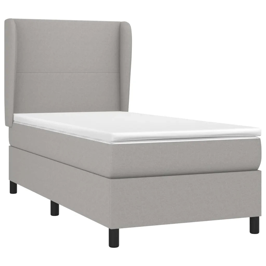 Giroletto a Molle con Materasso Grigio Chiaro 80x200 cm Tessuto 3127757