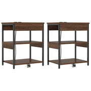 Set di 2 Comodini | Armadio da Notte | Mobiletto da notte Rovere Marrone 41 x 31 x 51 cm