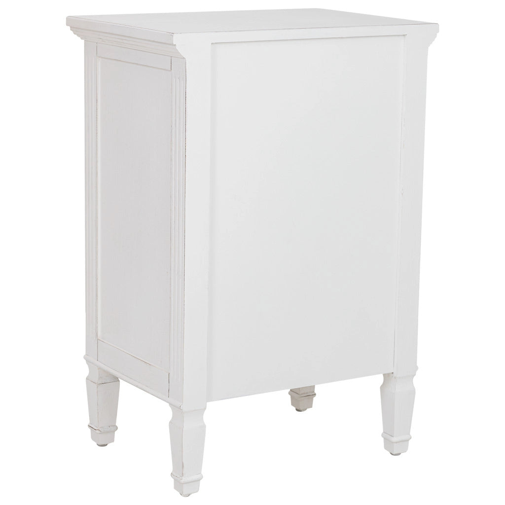 Comodino in legno bianco 46x32,5x67h cm