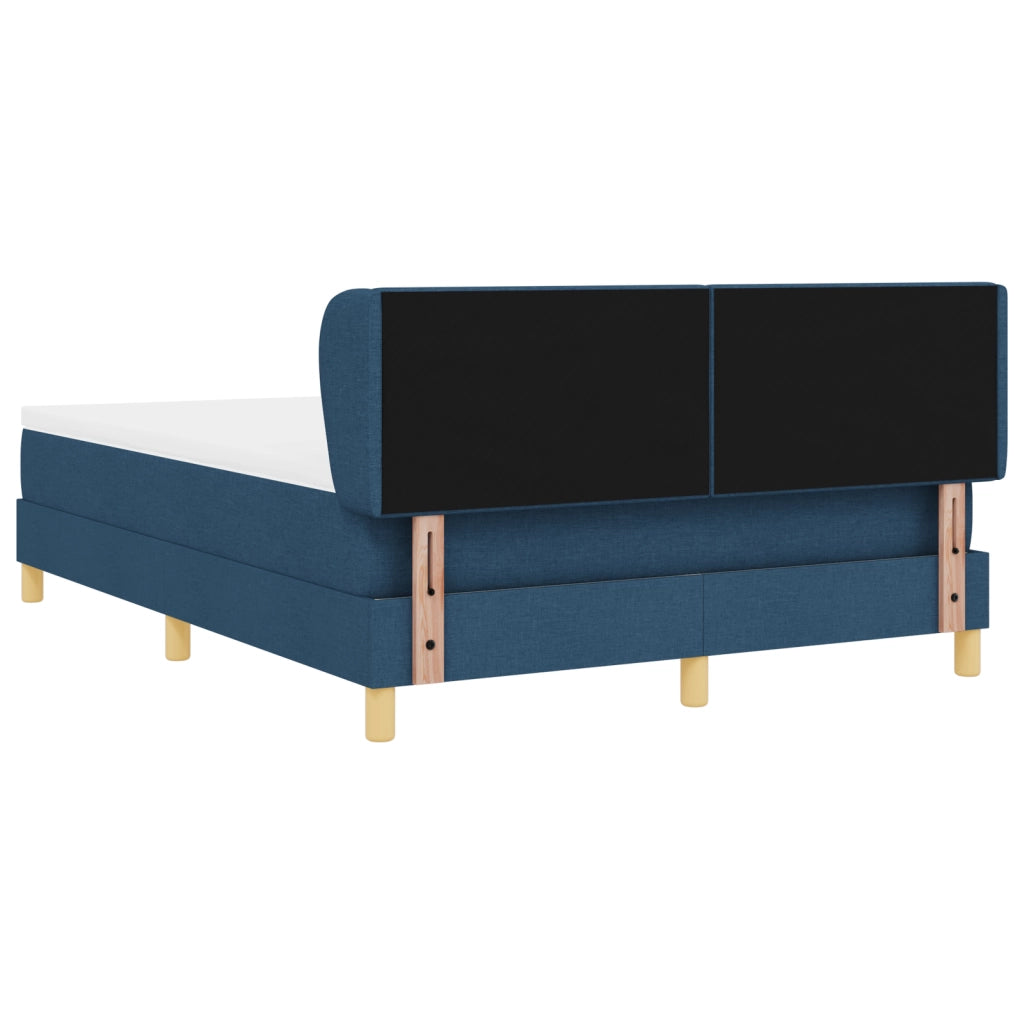 letto a molle a box con materasso blu 160x200 cm in tessuto