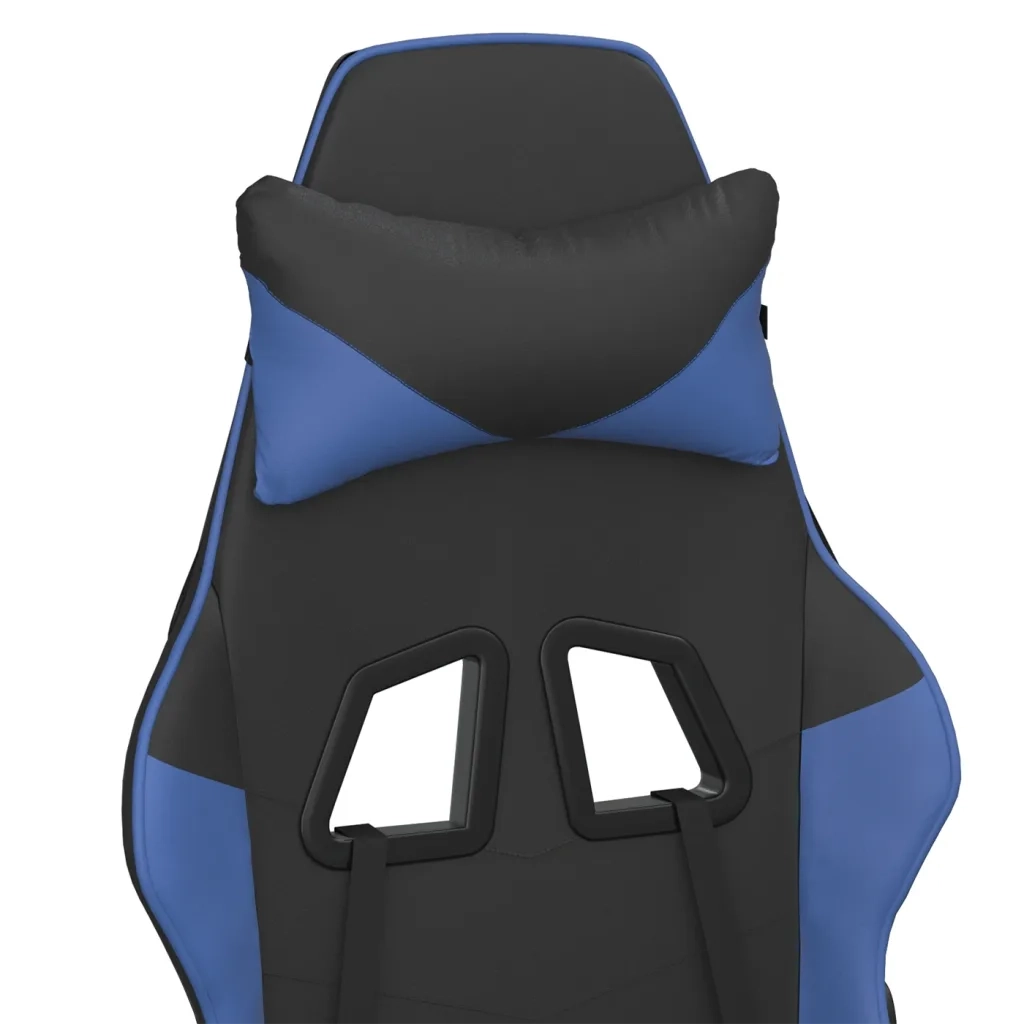 Sedia da Gaming con Poggiapiedi Nero e Blu in Similpelle cod mxl 62085