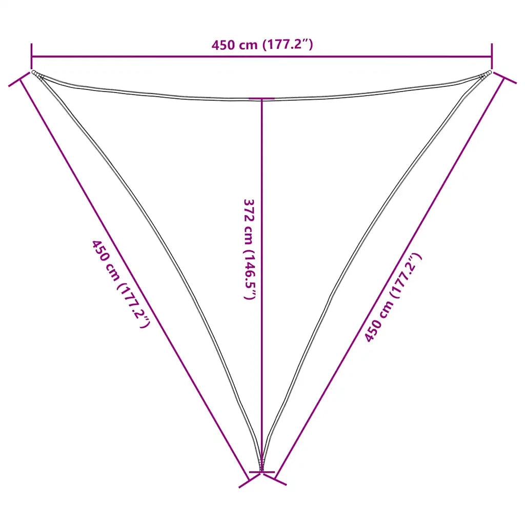 Vela Ombreggiante-Parasole a vela Oxford Triangolare 4,5x4,5x4,5 m Giallo