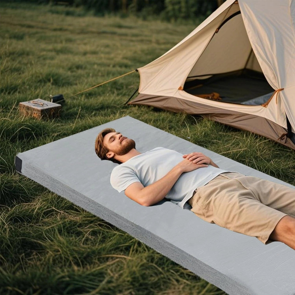 Materasso pieghevole per 1/2 persone, materasso da campeggio portatile in memory foam, morbido e confortevole, superficie impermeabile, per campeggio, auto, viaggi