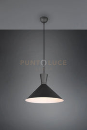 ENZO SOSPENSIONE DOPPIO CONO METALLO NERO D. 35CM 1 LUCE ATTACCO E27