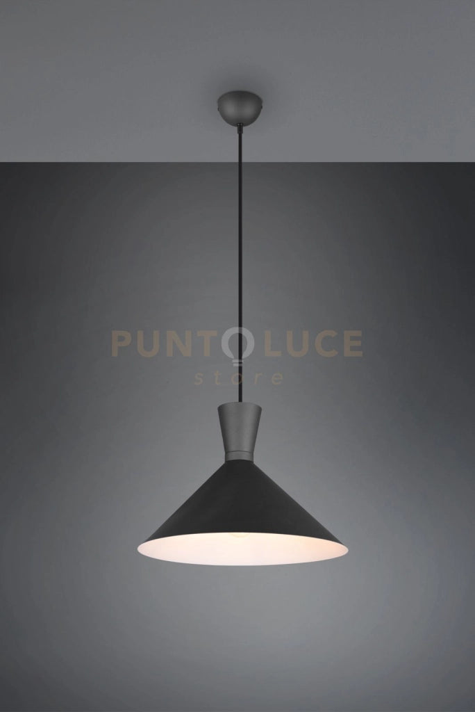 ENZO SOSPENSIONE DOPPIO CONO METALLO NERO D. 35CM 1 LUCE ATTACCO E27