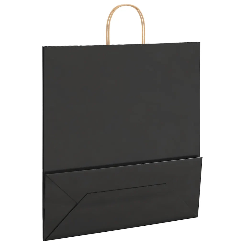 vidaXL Sacchetti di Carta 50 pz con Manici Neri 45x17x48 cm