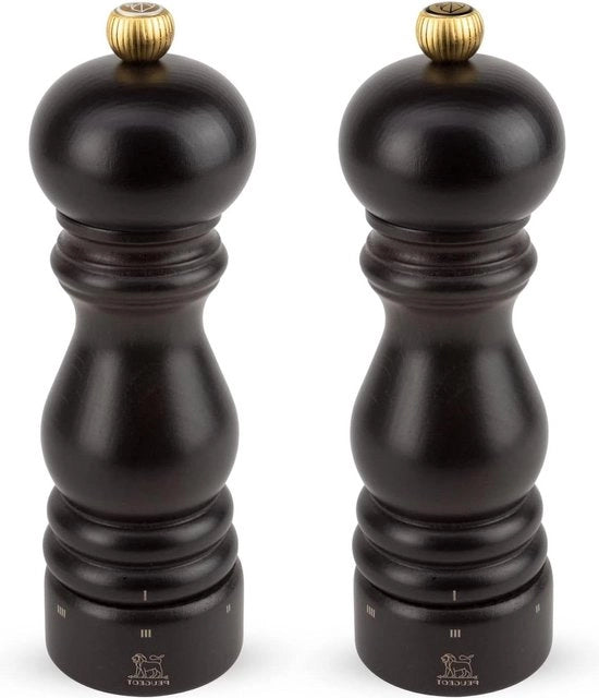 Molinello sale e pepe con regolazione del grano altezza 18cm in legno marrone