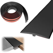 Profilo di transizione 3M * 5CM autofibro, striscia di ingresso in PVC, T-profilo di transizione striscia di copertura per differenziale di altezza pavimento, striscia di copertura per pavimenti in parquet e laminati (nero)
