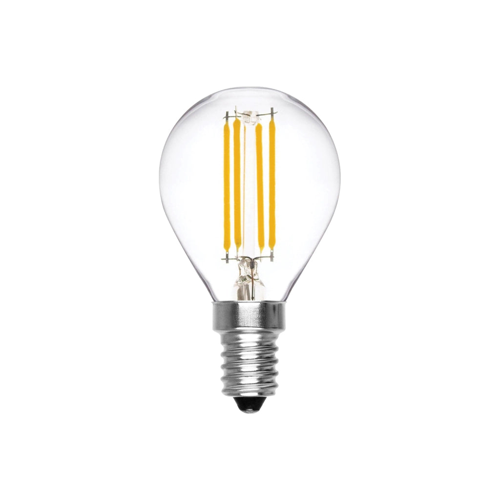 Alcapower Lampadina LED Filamento G45 Minisfera E14 6W 810lm 4000K Luce Naturale Trasparente, Efficienza Energetica Classe D, 25000 ore di durata