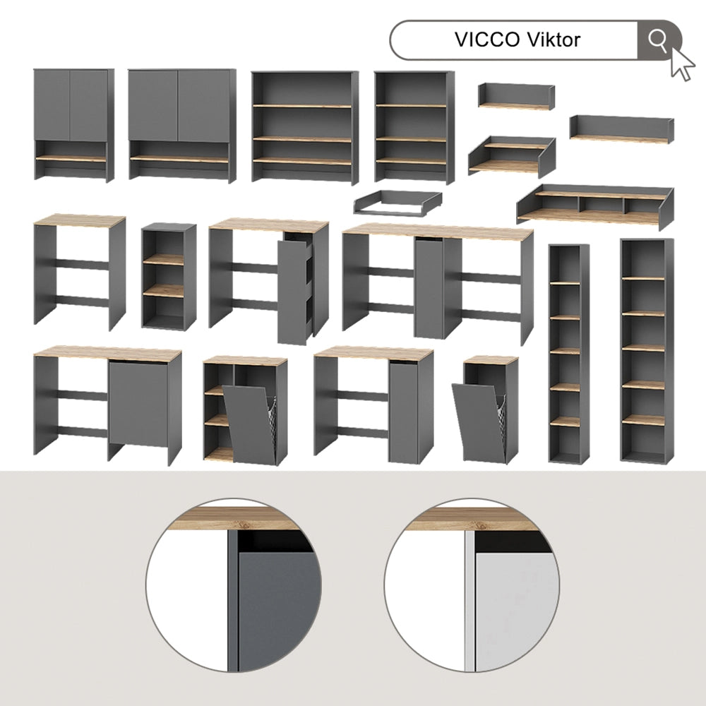 Vicco Mobile lavatrice Antracite/Rovere dorato 159.8 x 88.2 cm con 3 scomparti