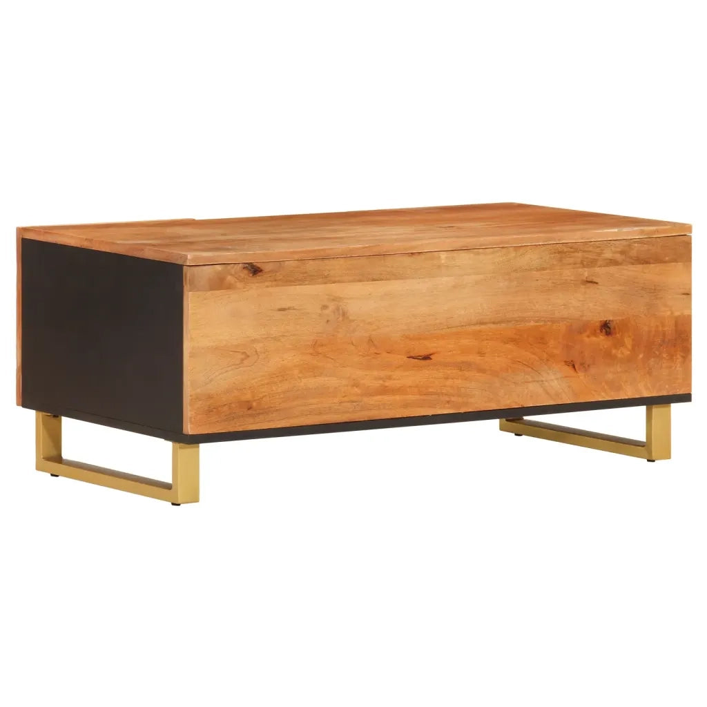 Tavolino da Salotto Marrone e Nero 100x54x40 cm Legno di Mango 356795