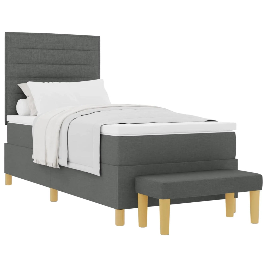 Letto a molle con materasso Grigio scuro 80 x 200 cm Tessuto