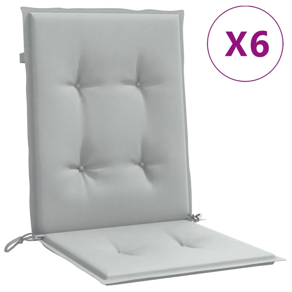 Cuscini Sedia Schiena Bassa 4 pz Grigio MÃ©lange 100x50x4 cm
