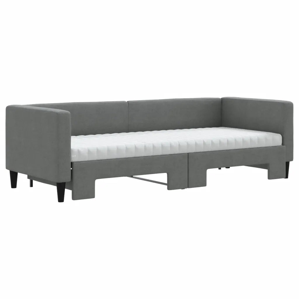 Divano Letto Estraibile Materassi Grigio Scuro 80x200 Tessuto 3196592