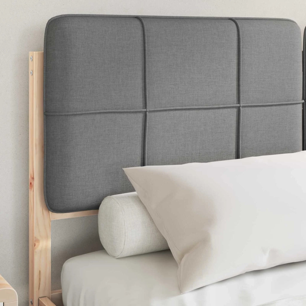 Letto con Testiera Rivestita Grigio chiaro 140 x 200 cm 877974