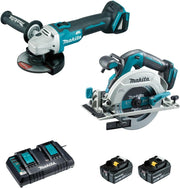 ENSEMBLE DE 2 MACHINES MAKITA 18 V LI-ION 5 AH (DHS680 + DGA506)-DLX2277PTJ