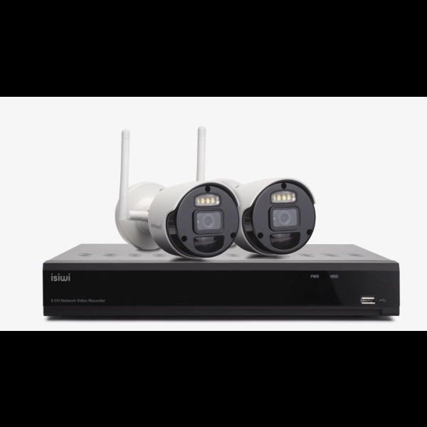 Isiwi kit wireless connect air2 isw-k2n8bfbta4mp-2 gen1 nvr 8 canali+ 2 telecamere a batteria da 8