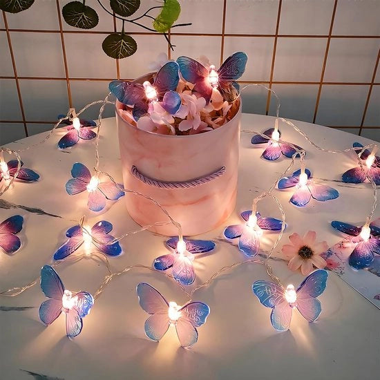 Decorazione luminosa a filo - Illuminazione decorativa - Decorazione festiva - 2 modi di luce - 3 metri - Blu