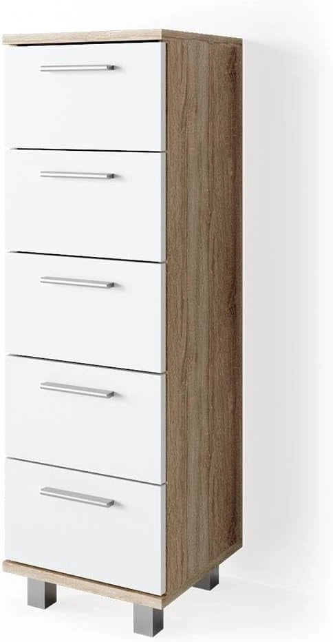Mobile midi Ilias, Antracite/quercia dorata, 30.2 x 95 cm, adatto per il montaggio a parete e combinabile con la serie Ilias