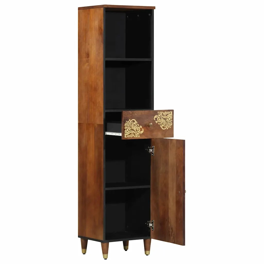 Credenza con Cassetto-Buffet-Armadio da cucina marrone ambrato 38 x 33 x 160 cm