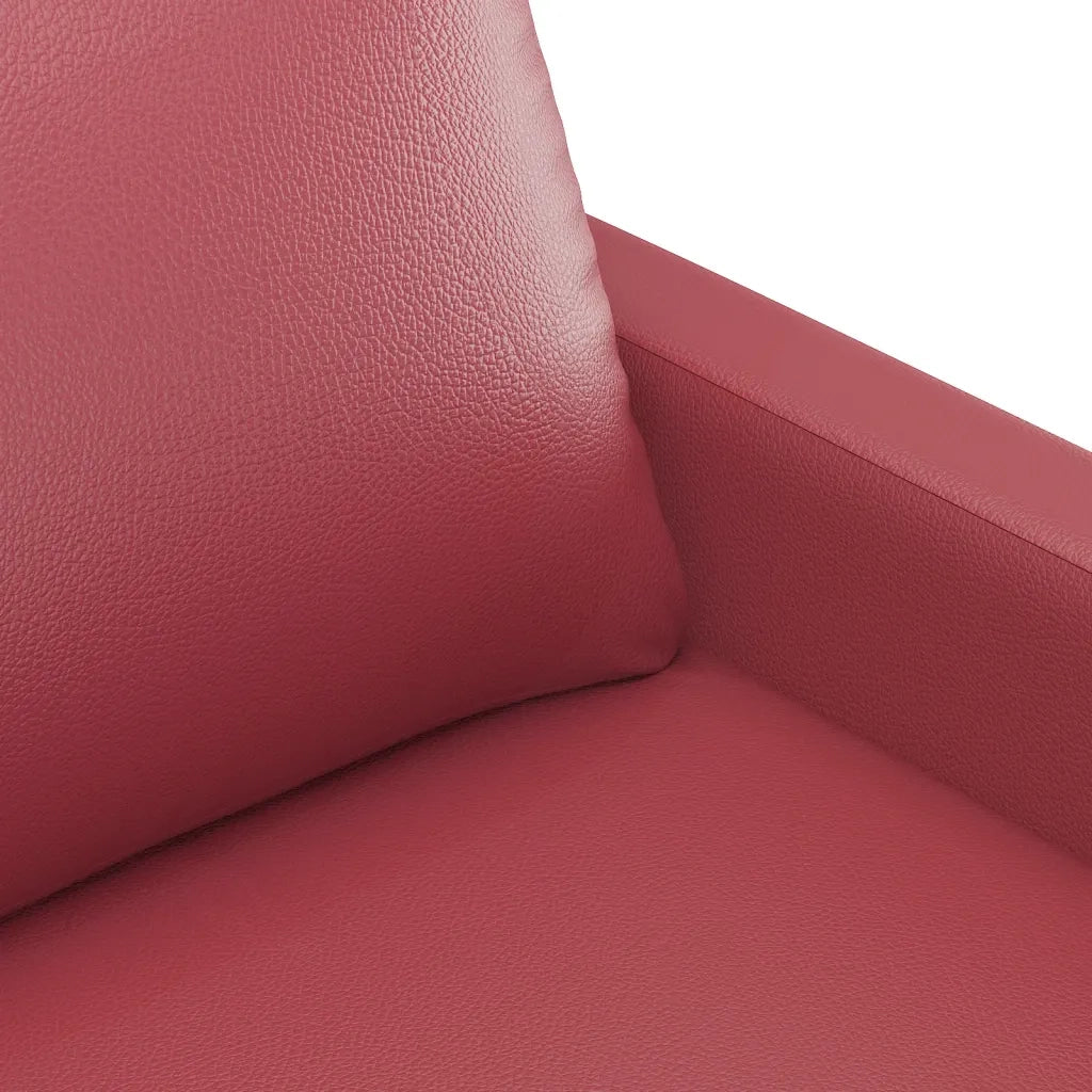 Divano a 3 Posti Rosso Vino 180 cm in Similpelle 359145