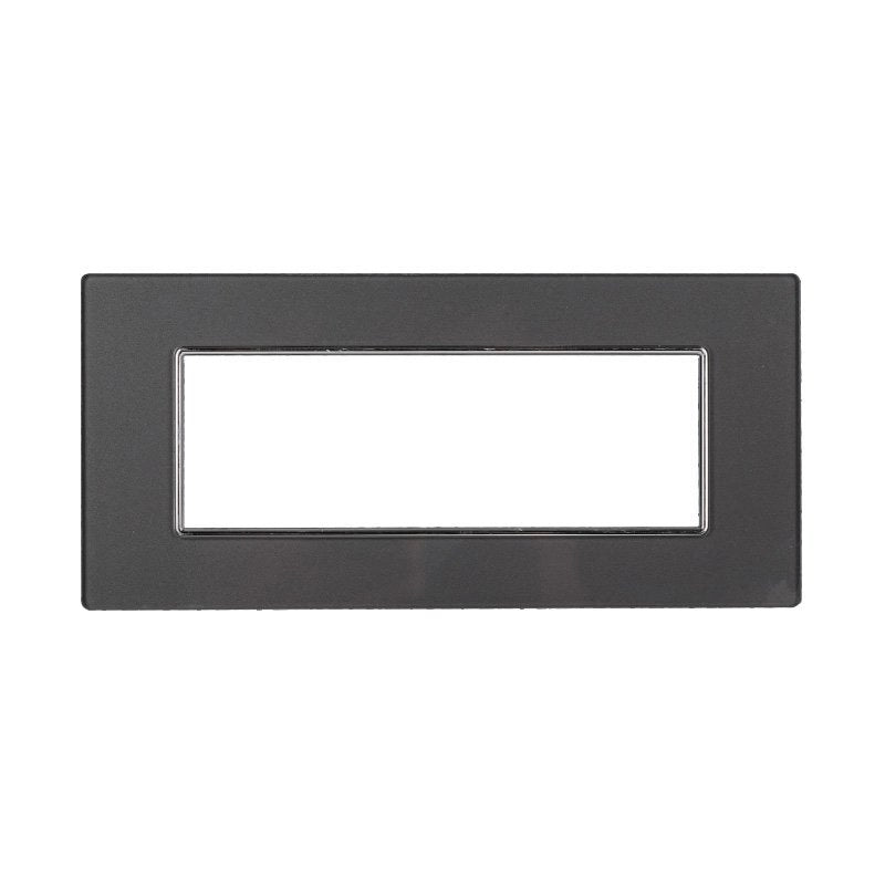 Placca In Vetro Serie Moon 6P Colore Acciaio Scuro Compatibile Con Bticino Axolute
