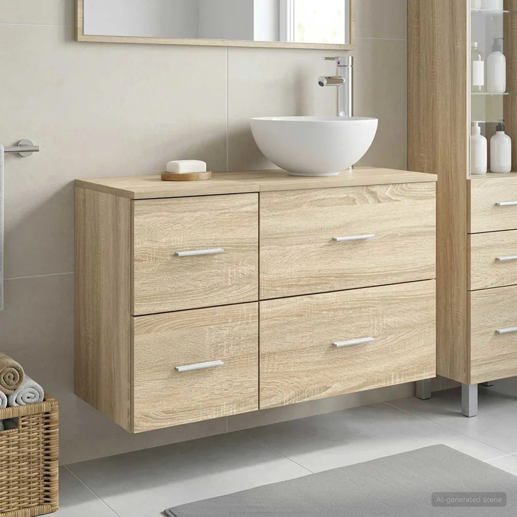 Set di mobili per il bagno 2 pcs Rovere Sonoma 3403954