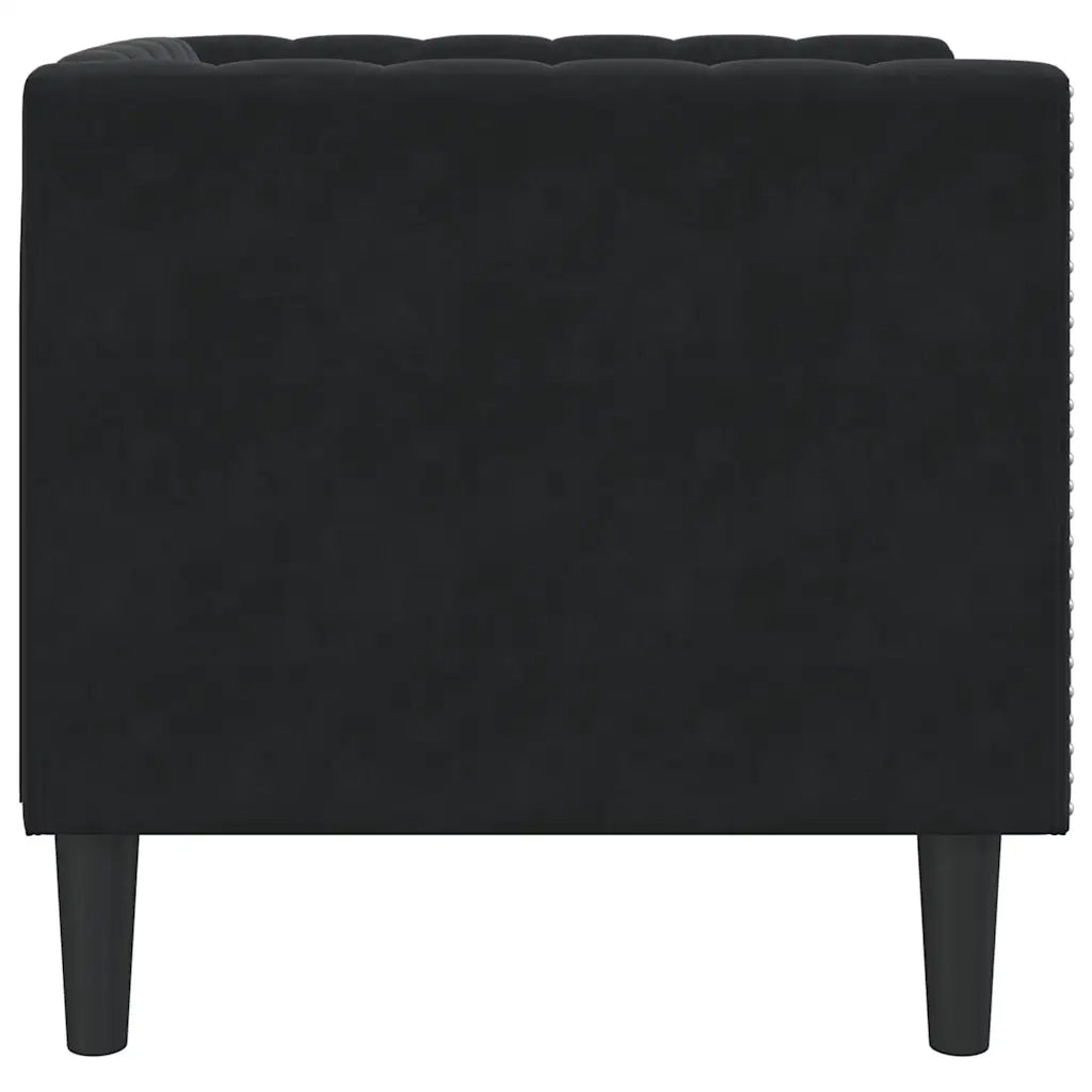 Divano Sedia-Poltrona Chesterfield Nera in Velluto