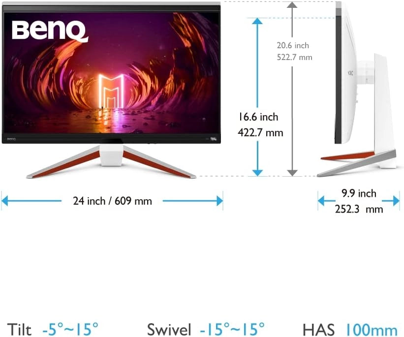 MOBIUZ EX3210U Monitor Gaming Bianco 32" 4K UHD IPS 144Hz 1ms, HDMI 2.1, FreeSync, HDR600, 98% P3, 99% Adobe RGB, Eye-Care, Telecomando, Altoparlanti 2.1, Compatibile PS5/Xbox Series X 4K a 120Hz