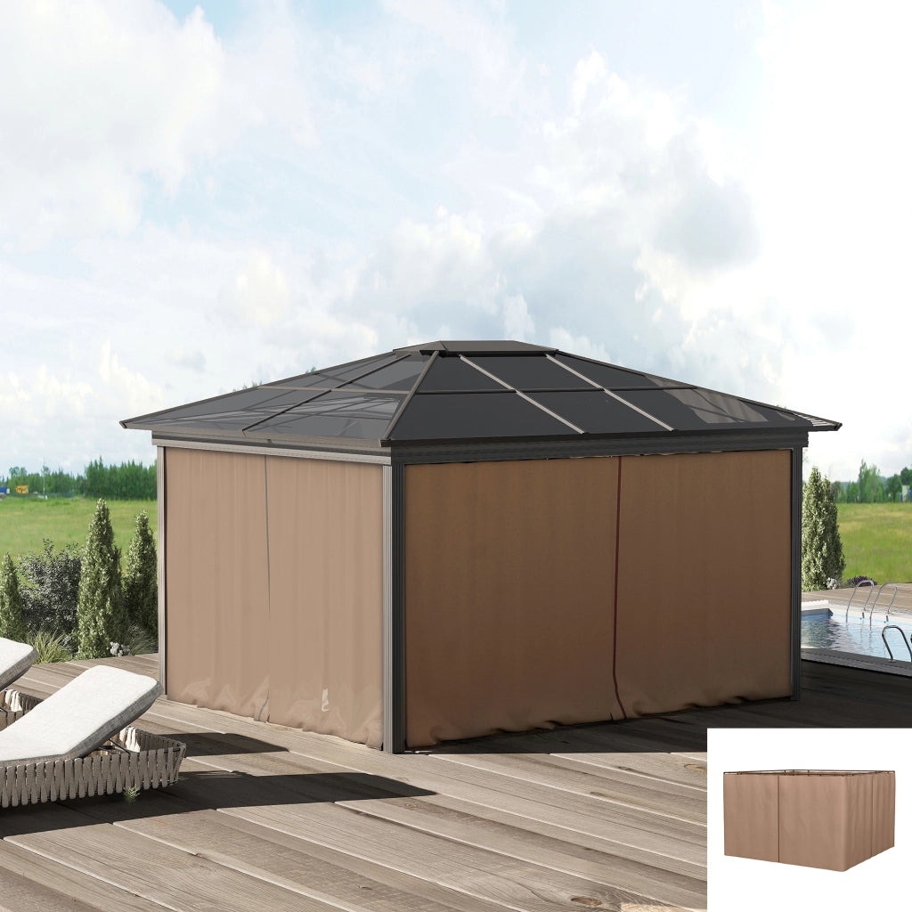 Tenda da giardino ¨C zephmum ¨C 4 pannelli laterali 3x2 m marrone
