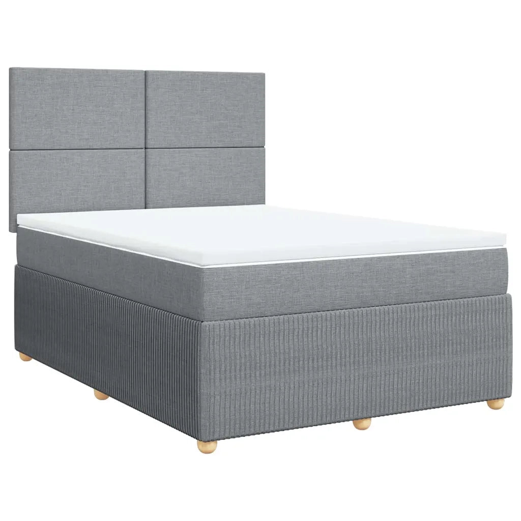 Giroletto a Molle con Materasso Grigio Chiaro 160x200cm Tessuto