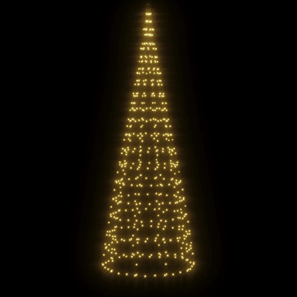 Albero di Natale a LED-Decorazioni natalizie su Pennone 550 LED Bianco Caldo 300 cm