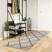 Tappeto Shaggy PAMPLONA a Pelo Lungo Beige e Antracite 80x250cm 375385