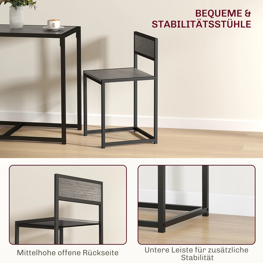 Set tavolo da bar ¨C zephmum ¨C 90x47x76 cm, grigio