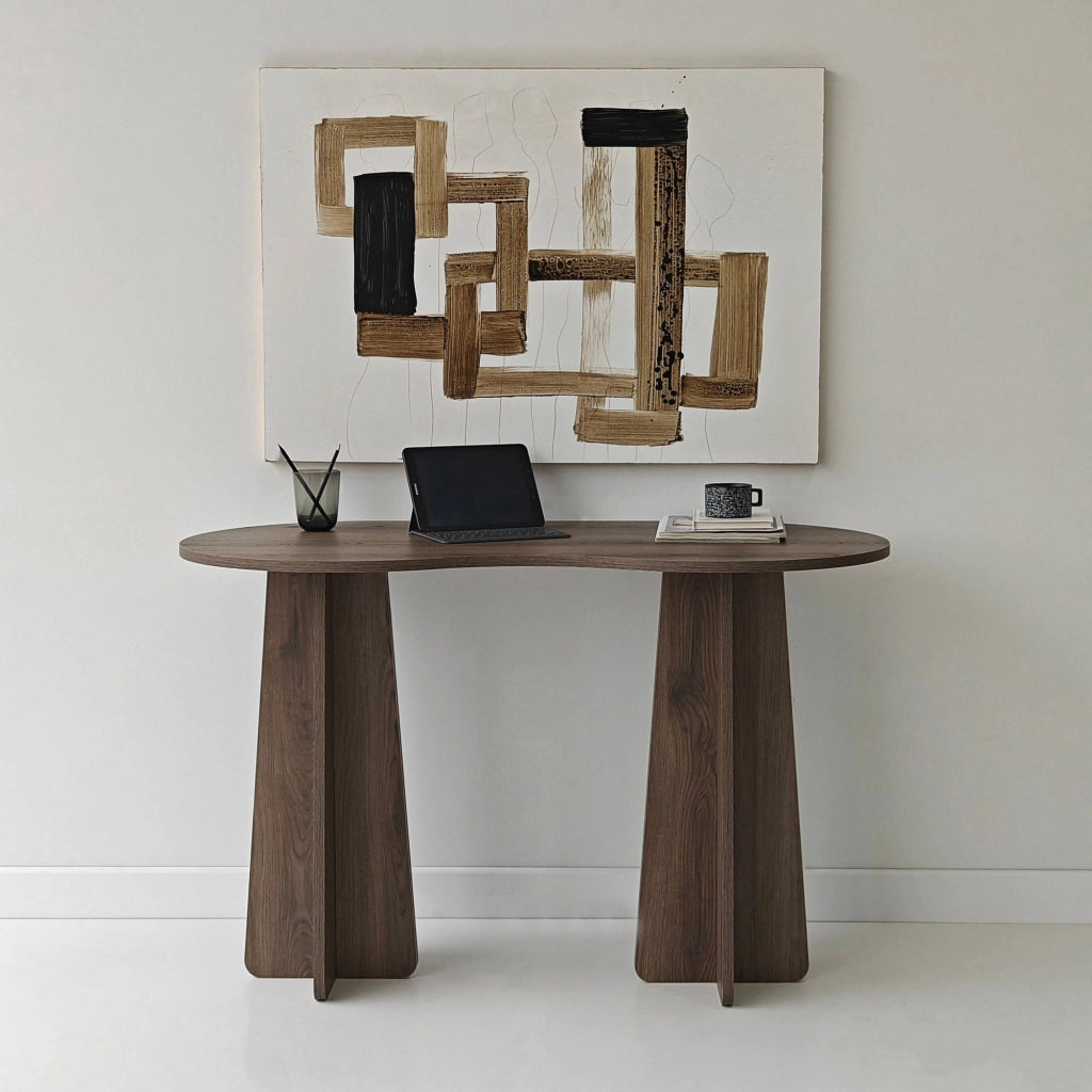 Scrivania "infinita" in legno 120 x 60 x 75 cm - Noce