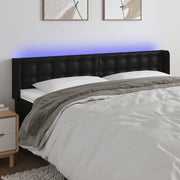 Testiera a LED-Testata con LED Nera 203x16x78/88 cm in Similpelle 680455