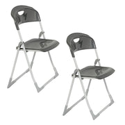 MAURY'S SET 2 SEDIE PIEGHEVOLI IN POLIPROPILENE COLORE GRIGIO - 83X48X41 CM