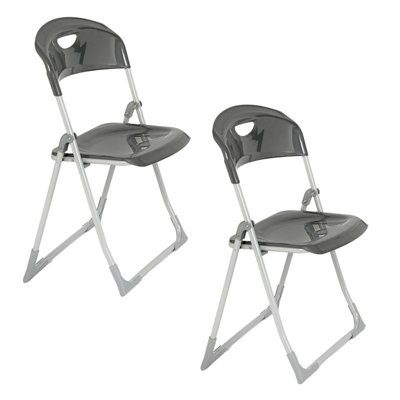 MAURY'S SET 2 SEDIE PIEGHEVOLI IN POLIPROPILENE COLORE GRIGIO - 83X48X41 CM