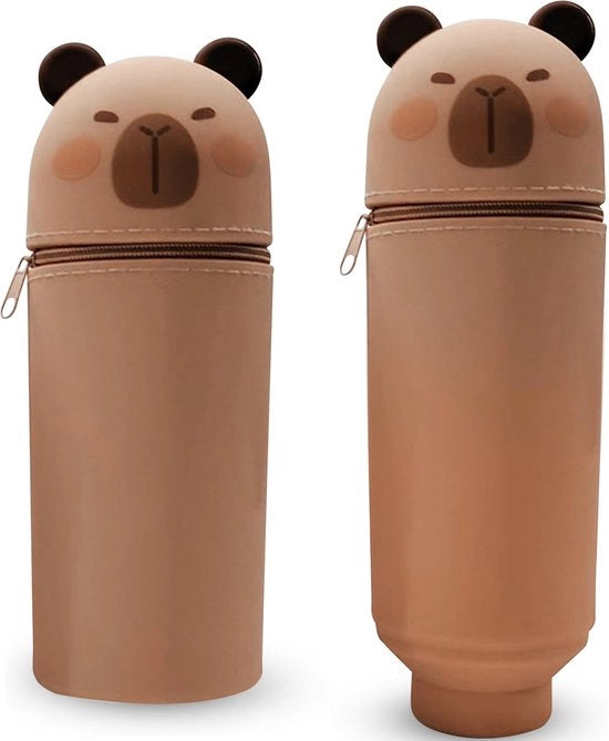 Etui in silicone morbido, 2-in-1 etui in silicone, etui per disegni, accessori scolastici divertenti, etui, contenitore per penne, grande capacità per materiali da ufficio