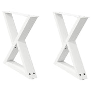 Set di 2 gambe regolabili per tavolino da caffè 50 x 42-43,3 cm design moderno soggiorno acciaio bianco 02_0056991