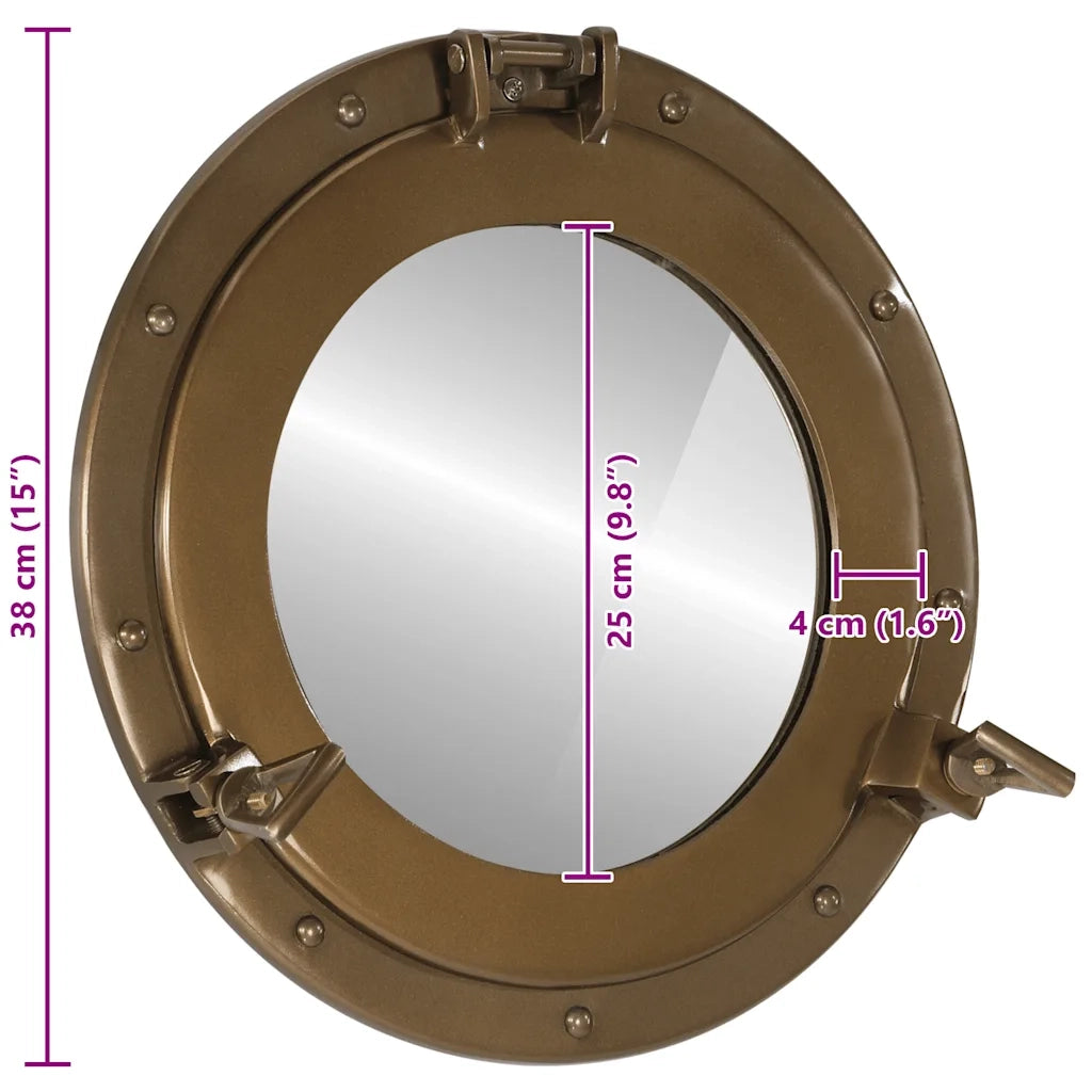 Specchio da Parete Design OblÃ² Ã˜38 cm in Alluminio e Vetro