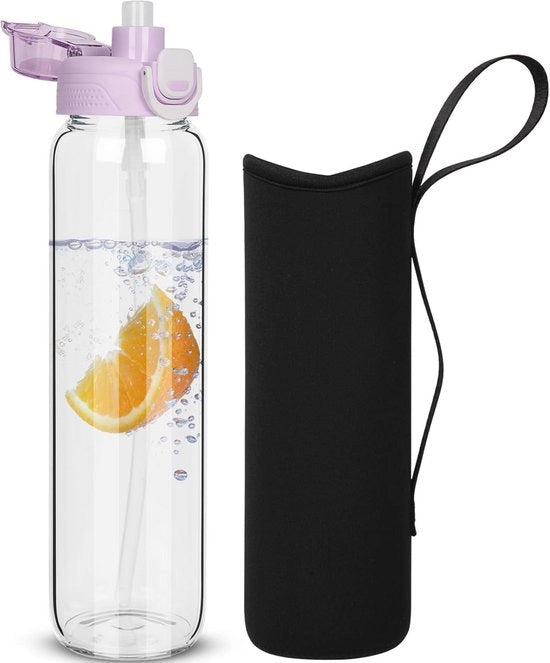 Bottiglia da Drinko con Rietje - 1 Litro Vetro Borosilicato, Senza Contenuto Liquido e Confezione Protettiva